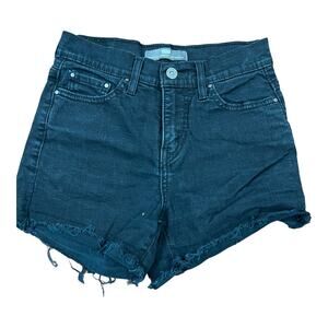 Levis Black Jean Shorts Cut Offs DIY Womens 2 Stretch Denim